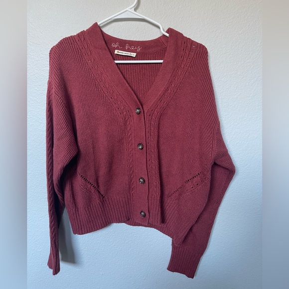 Marine Layer Sweaters - Marine Layer Women's Burgundy Button-Up Cardigan